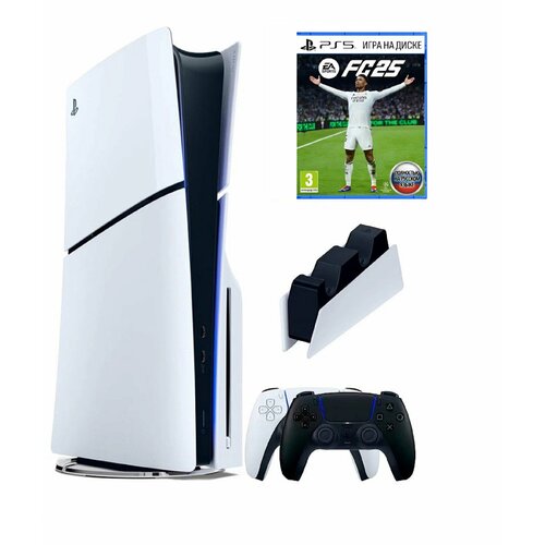 Игровая приставка Sony PlayStation 5 Slim disc 2й геймпад черный зарядное игра FC25 8599000₽