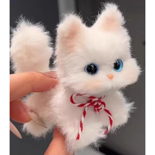 Набор для творчества и рукоделия из пушистой бархатной проволоки Котик белый, Моя Вещь