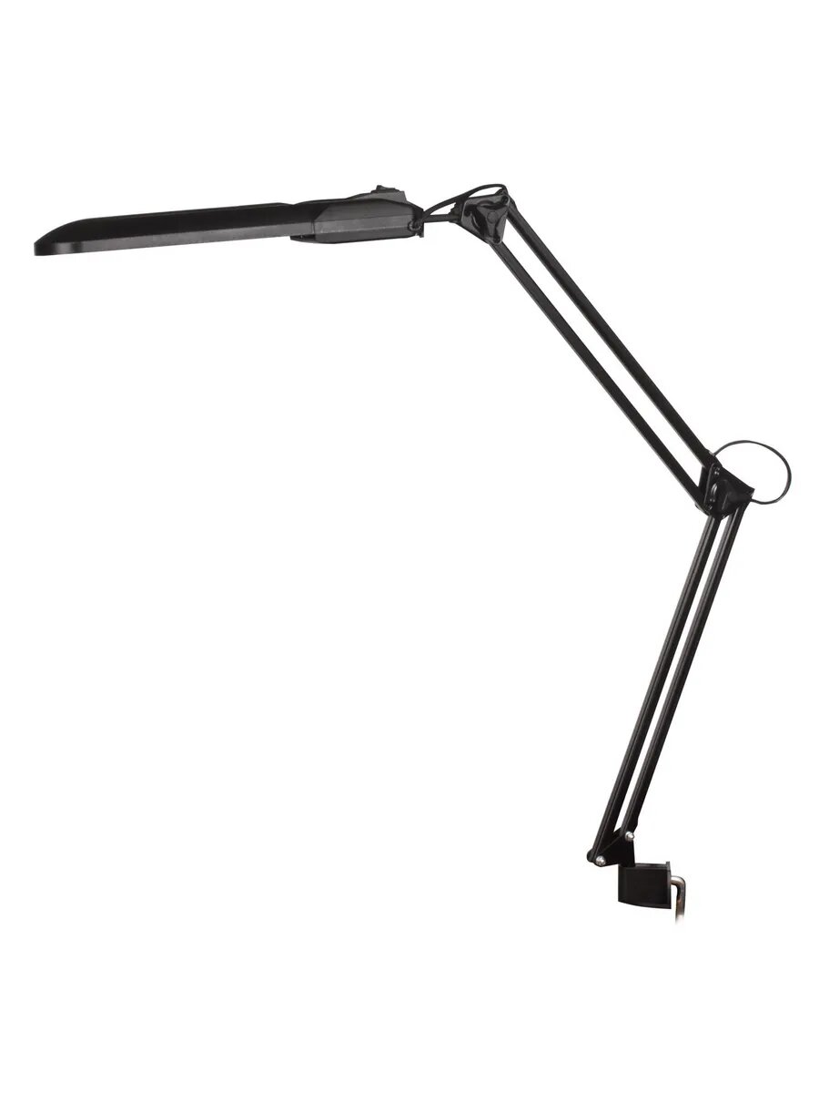 Настольная лампа светильник трансвит Дельта 1 на струбцине, люминесцентная, цоколь G23, 11 Вт, чёрный, с BL-1