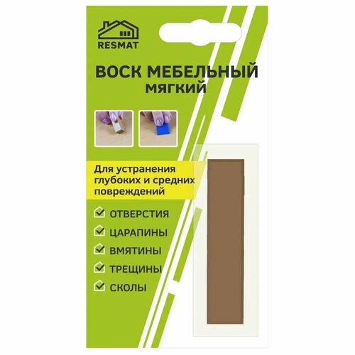 фото Мебельный воск resmat вм-2 цвет береза мраморная, блистер 2005
