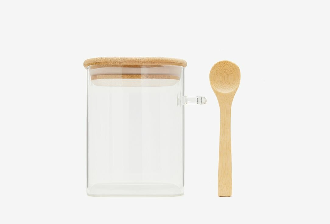 Банка с бамбуковой крышкой и ложкой HANDY HOME Container with bamboo lid and spoon 800 мл