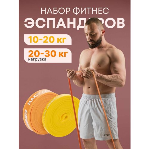 Фитнес эспандеры MAXISCOO FIT, 2 шт (10-20 кг, 20-30 кг)
