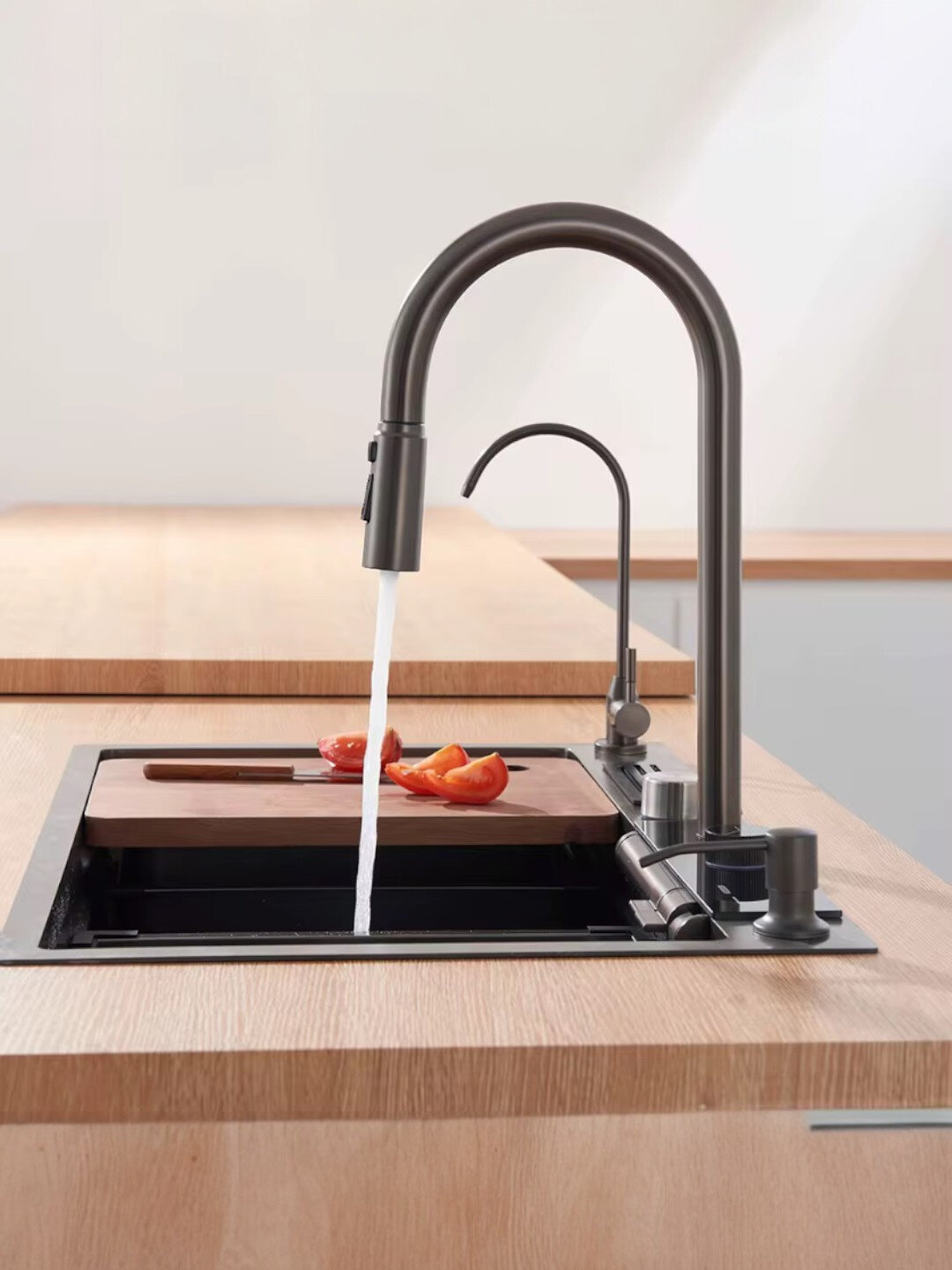 Мойка-раковина кухонная, нержавеющая сталь, многофункциональная OSSO-6846B3