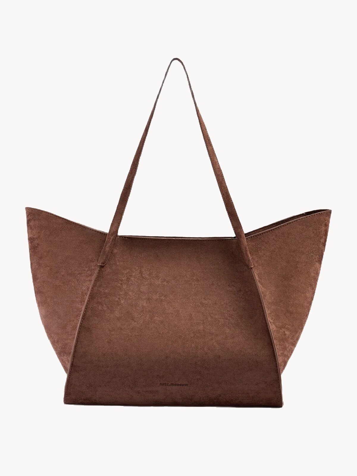 Сумка тоут nstc.moscow, фактура матовая, бархатистая, коричневая