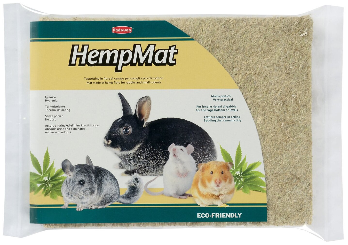 PADOVAN HEMP MAT коврик для грызунов и кроликов пенька большой 50 х 115 см (1 шт)