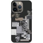 Матовый чехол Antic Stickers для Apple iPhone 14 Pro / Эпл Айфон 14 Про с 3D эффектом черный - изображение