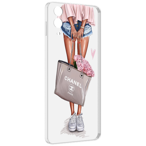 Чехол MyPads Девушка-с-сумкой женский для Samsung Galaxy Z Flip 4 (SM-F721) задняя-панель-накладка-бампер