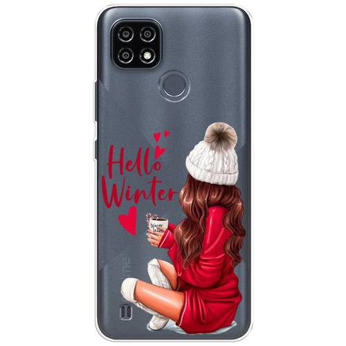 Силиконовый чехол на Realme C21Y/C25Y / Реалми C21Y/C25Y Hello winter, прозрачный силиконовый чехол кот с бокалом на realme c21y c25y реалми c21y c25y прозрачный