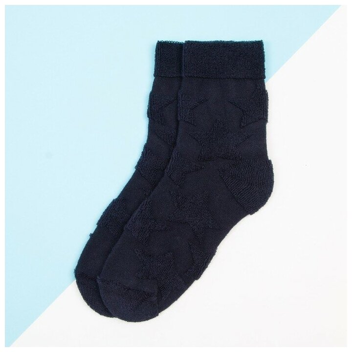Носки для мальчика махровые KAFTAN «Звезды», размер 18-20 см, цвет тёмно-синий