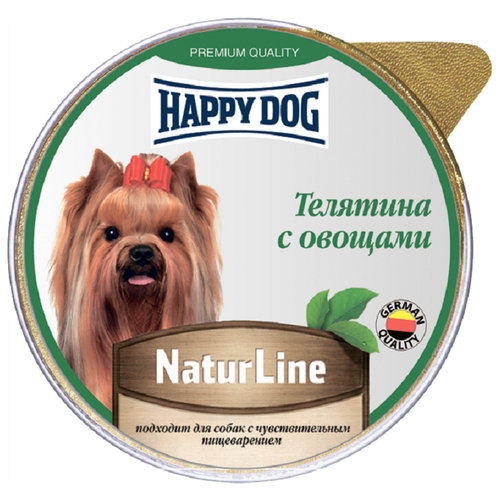 Влажный корм HAPPY DOG 125гр для собак Телятина с овощами паштет