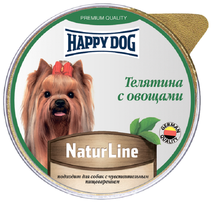 Happy Dog Natur Line консервы для собак Телятина с овощами паштет 125 г