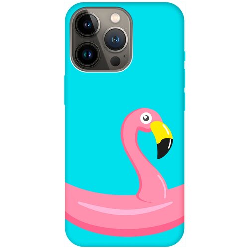 Силиконовый чехол на Apple iPhone 14 Pro / Эпл Айфон 14 Про с рисунком Flamingo Swim Ring Soft Touch мятный чехол книжка на apple iphone 14 pro эпл айфон 14 про с рисунком swan swim ring золотистый