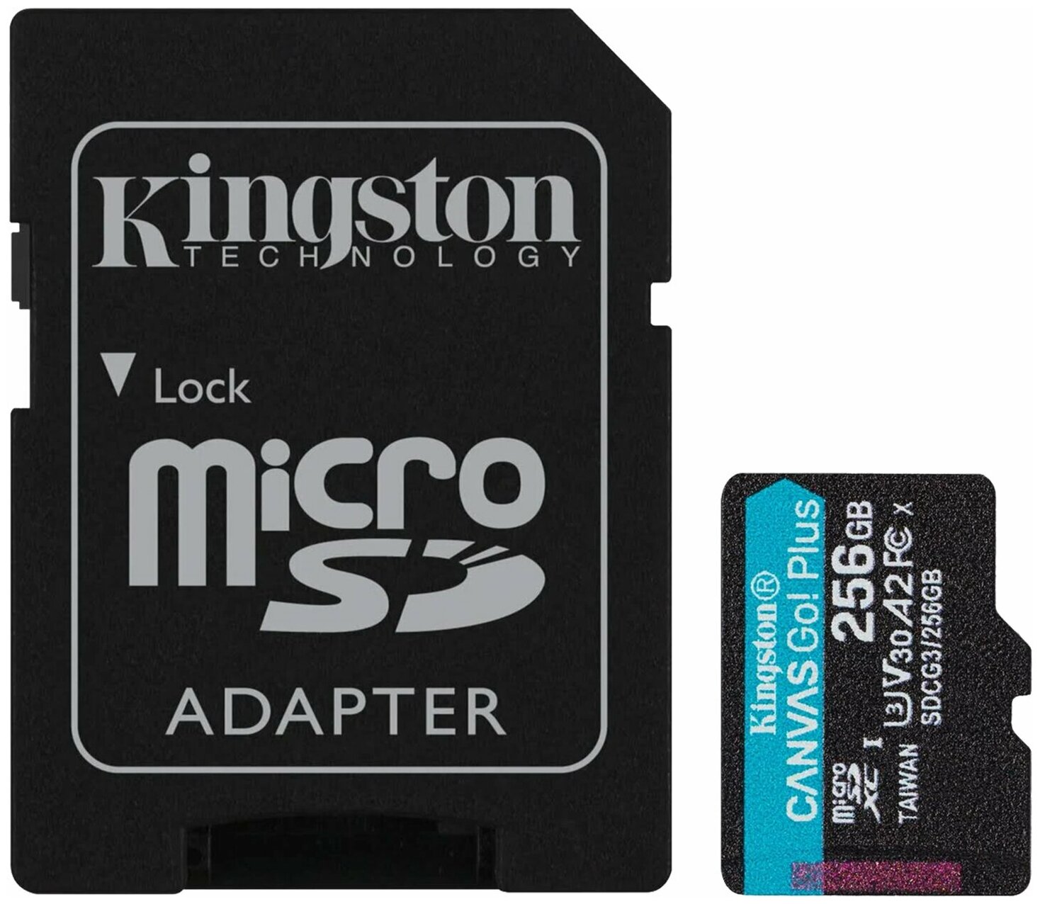 Карта памяти 256Gb MicroSD Kingston Class 10 + SD адаптер (SDCG3/256GB)