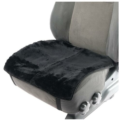 Накидка на переднее сиденье, натуральная шерсть, короткий ворс, черный