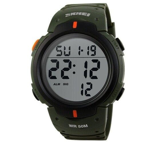 фото Часы наручные skmei 1068 green, водонепроницаемые, электронные, с будильником, секундомером, ударопрочные