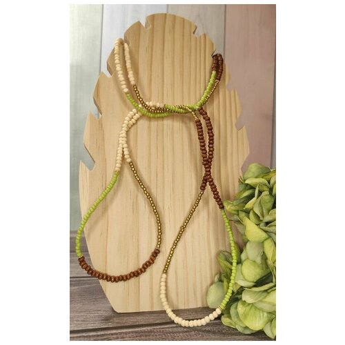 Бусы AVALA, длина 150 см, светло-зеленый