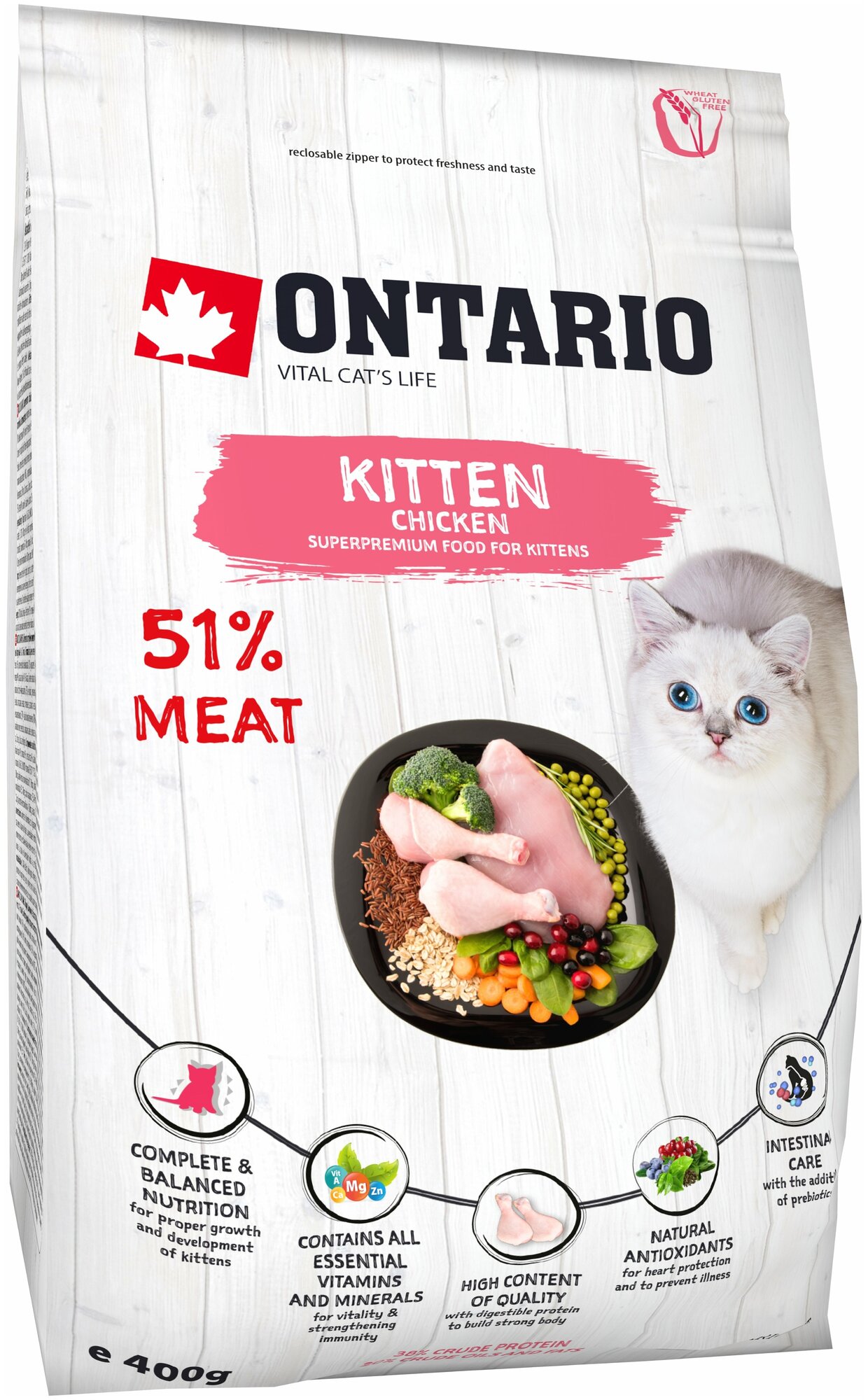 Сухой корм для котят Ontario с курицей