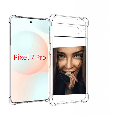 Чехол MyPads девушка улыбается женский для Google Pixel 7 Pro задняя-панель-накладка-бампер