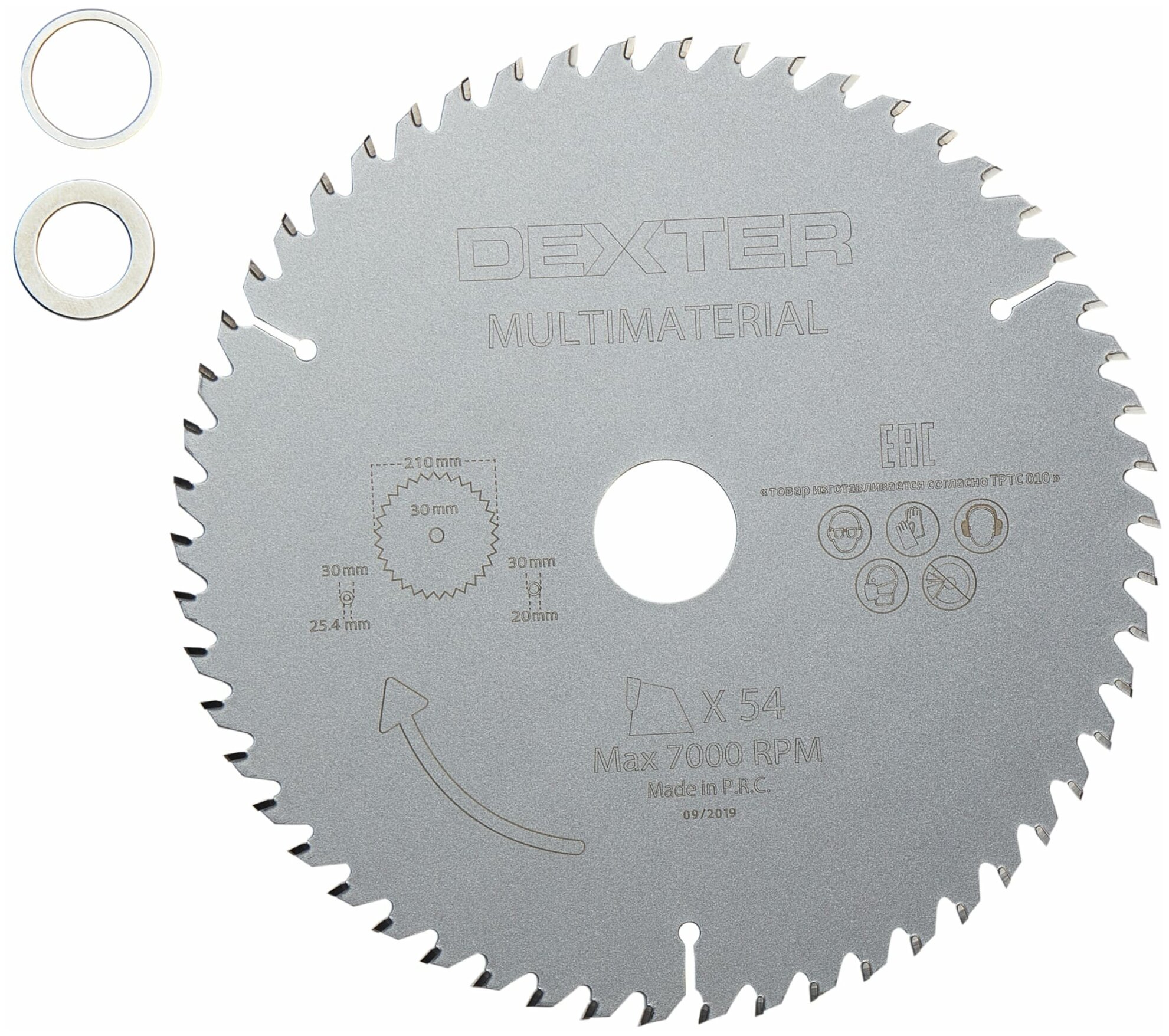 фото Диск пильный универсальный Dexter FD-E052103054T, 210x30 мм, 54 Т