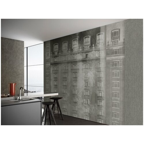 Дизайнерские фотообои с Винтажным домом, обои город в стиле лофт 390х270 см, флизелиновая основа, экочернила