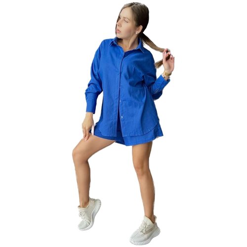 фото Льняной костюм рубашка и шорты на резинке моя хорошая