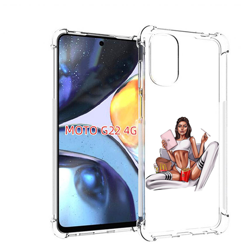 Чехол MyPads Модная-иллюстрация-девушки женский для Motorola Moto G22 4G задняя-панель-накладка-бампер