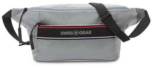 Сумка поясная SWISSGEAR, фактура гладкая, серый