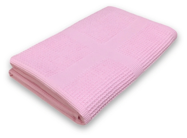 Полотенце вафельное банное 135х65 см, цвет розовый (100% хлопок) - фотография № 2
