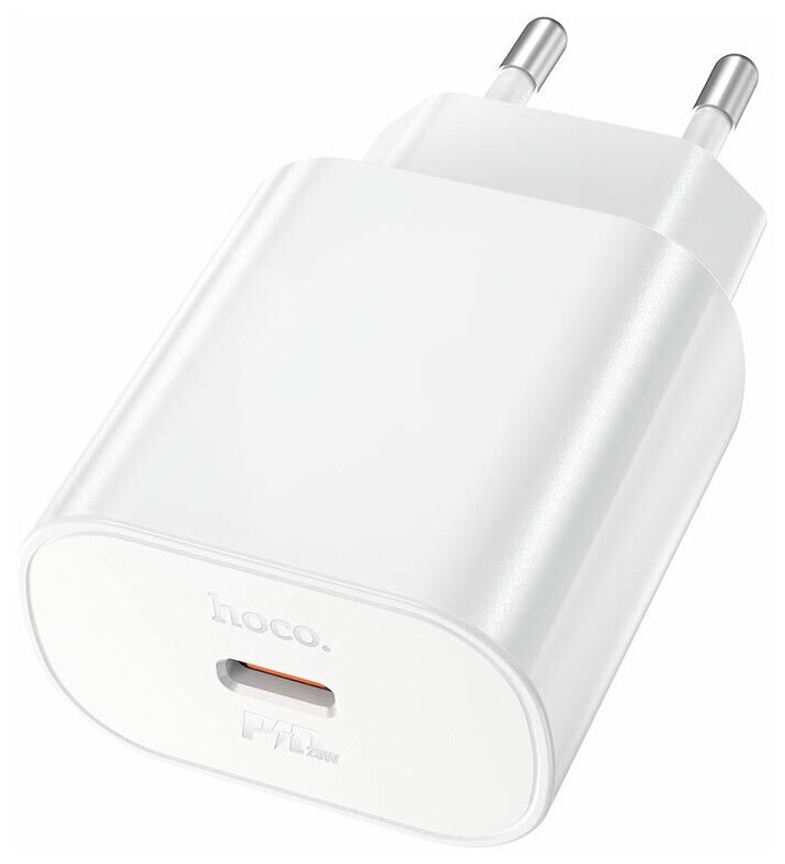 Сетевое зарядное устройство Hoco, быстрая зарядка PD25 для Apple/Samsung/Xiaomi/USB-C, белое