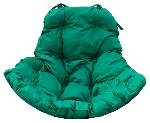 Подвесное кресло капля коричневое (без стойки), зелёная подушка - фотография № 3