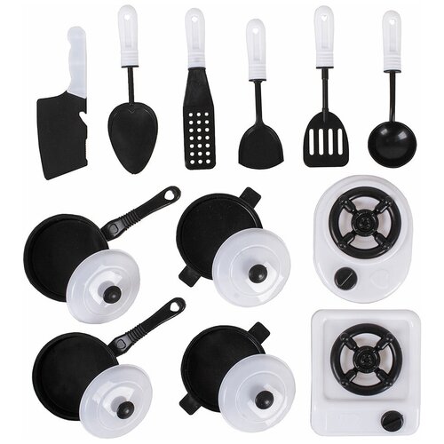 Развивающий игровой набор посуды с аксессуарами / Маленький поваренок / 12 предметов