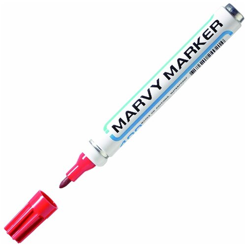 Маркер MARVY UCHIDA, перманентный, круглый наконечник, 1.5-3 мм, красный