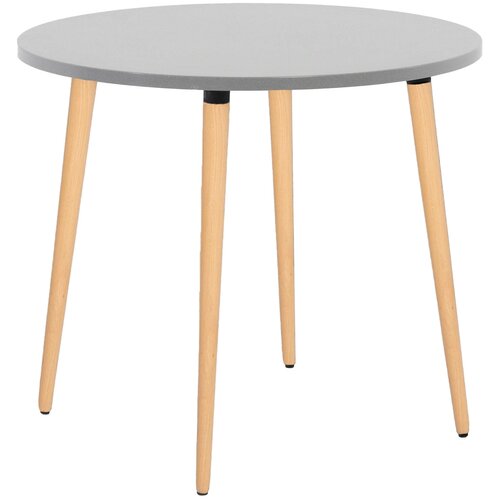 Стол кухонный круглый серый, массив дерева - бук/бесцветный лак