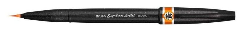 Браш пен Brush Sign Pen Artist, ultra-fine, оранжевый Pentel - фото №5