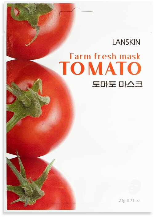 Lanskin FARM FRESH MASK TOMATO тканевая маска для лица с томатом, 21 г, 21 мл