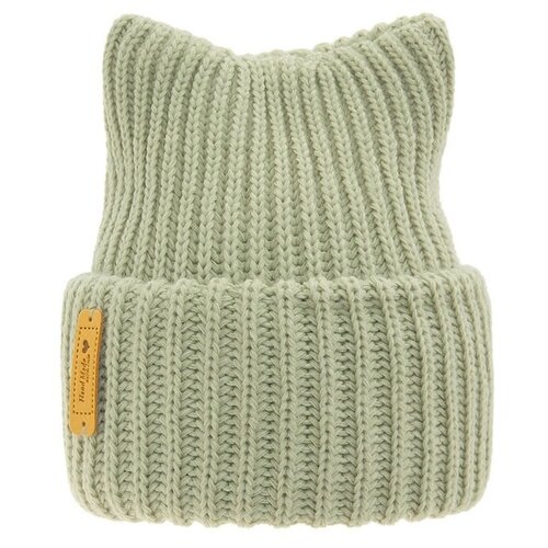 фото Шапка для девочки пышка, цвет светлая/олива, размер 52-56 mialt