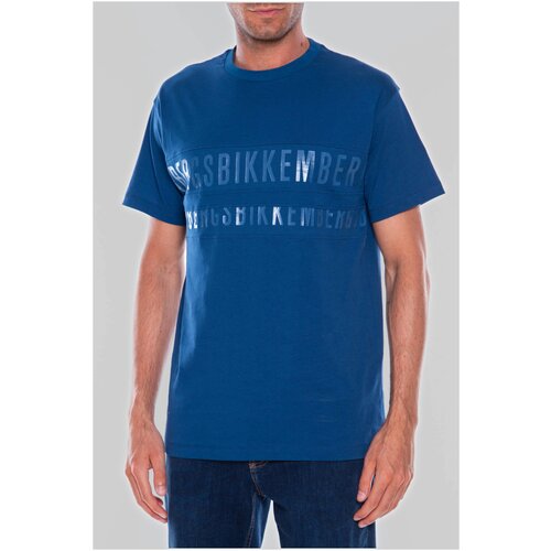 футболка для мужчин, BIKKEMBERGS, модель: C412780M3876Y48, цвет: синий, размер: S