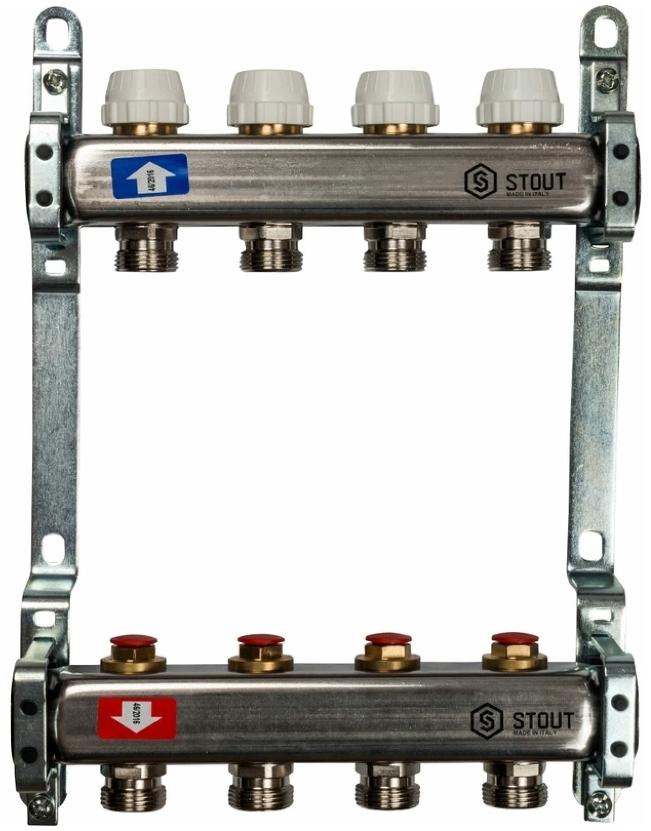 STOUT SMS 0922 000004 STOUT Коллектор из нержавеющей стали без расходомеров 4 вых.
