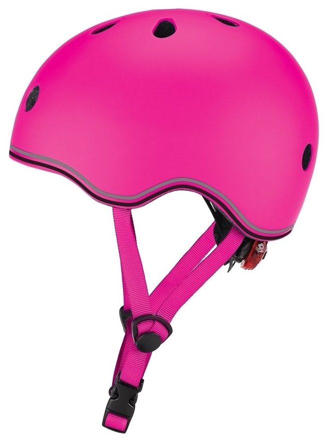 Шлем защитный Globber Evo Lights с фонариком, розовый, 45-51см, XXS-XS (506-110) - фото №1