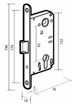 Защёлка под ключевой цилиндр ADDEN BAU, KEY 418 CHROME, хром - фотография № 3