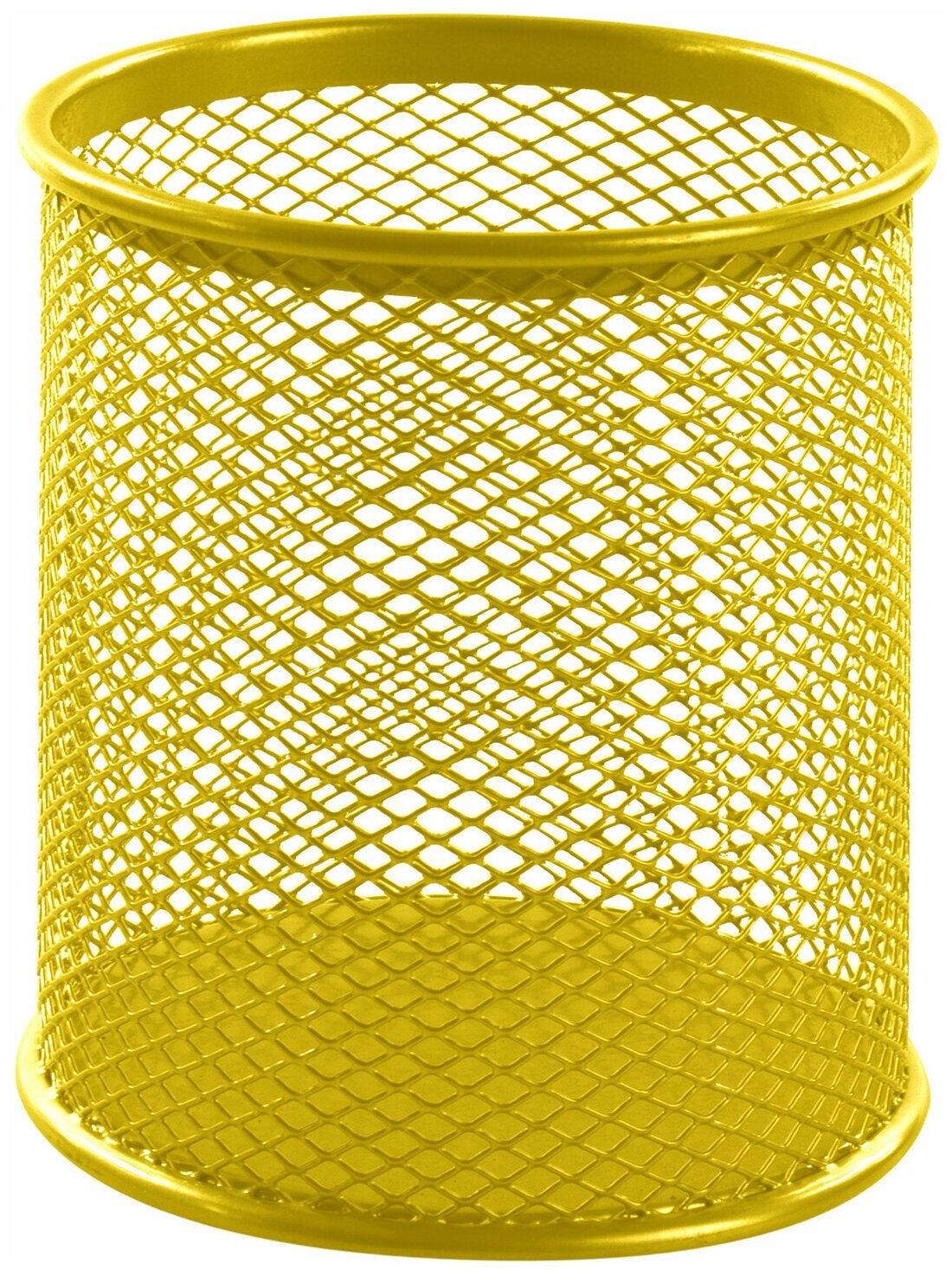 Подставка-органайзер BRAUBERG "Germanium", металлическая, круглое основание,100х89 мм, желтая, 231980 Комплект - 3 шт.