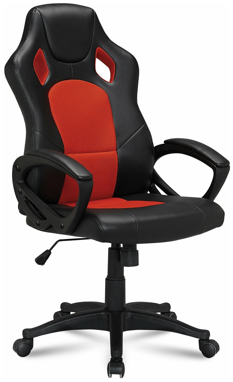 Кресло офисное Brabix Rider EX-544 экокожа черная/ткань красная (531583)