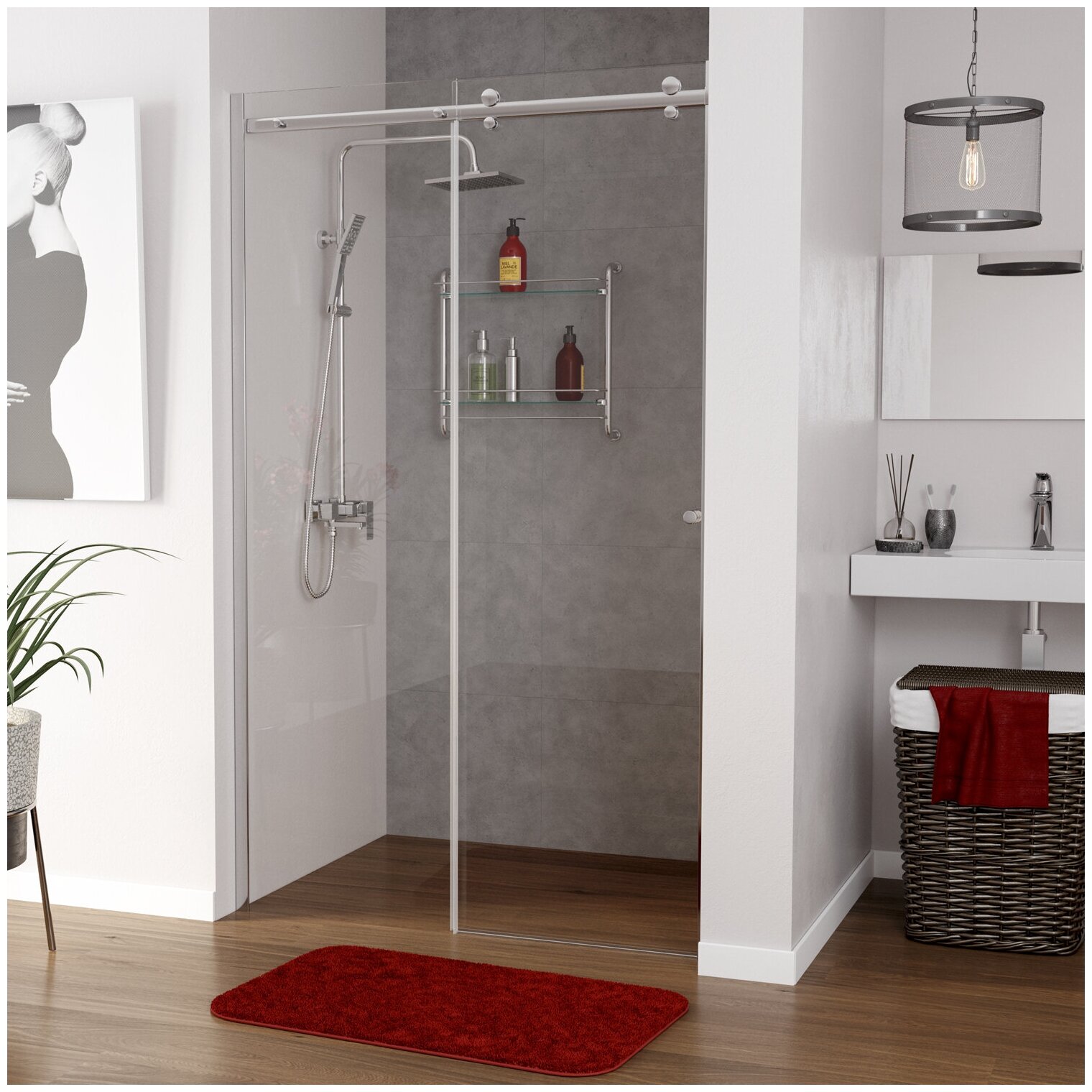 Душевая дверь WasserKRAFT Vils 200х110 56R13 - фото №3