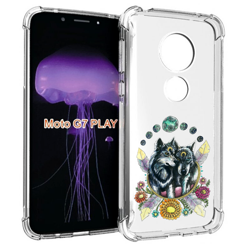 Чехол MyPads красивые волки абстракция для Motorola Moto G7 Play задняя-панель-накладка-бампер чехол mypads круглая абстракция для motorola moto g7 play задняя панель накладка бампер