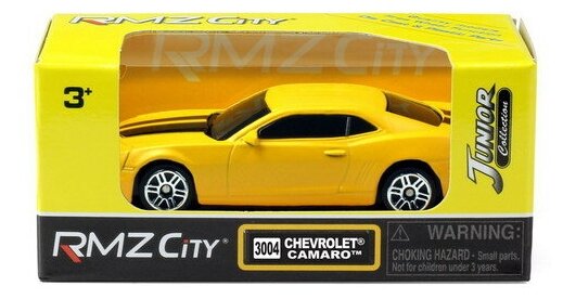 Машина металлическая RMZ City 1:64 Chevrolet Camaro, без механизмов, желтый матовый цвет (344004SM(A))