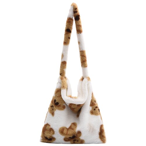 фото Сумка кросс-боди из эко меха принт "мишки" china