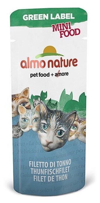 Almo Nature Лакомство для кошек "Филе Тунца", 99% мяса (Green Label Mini Food Tuna Fillet) 0,003 кг - фотография № 6