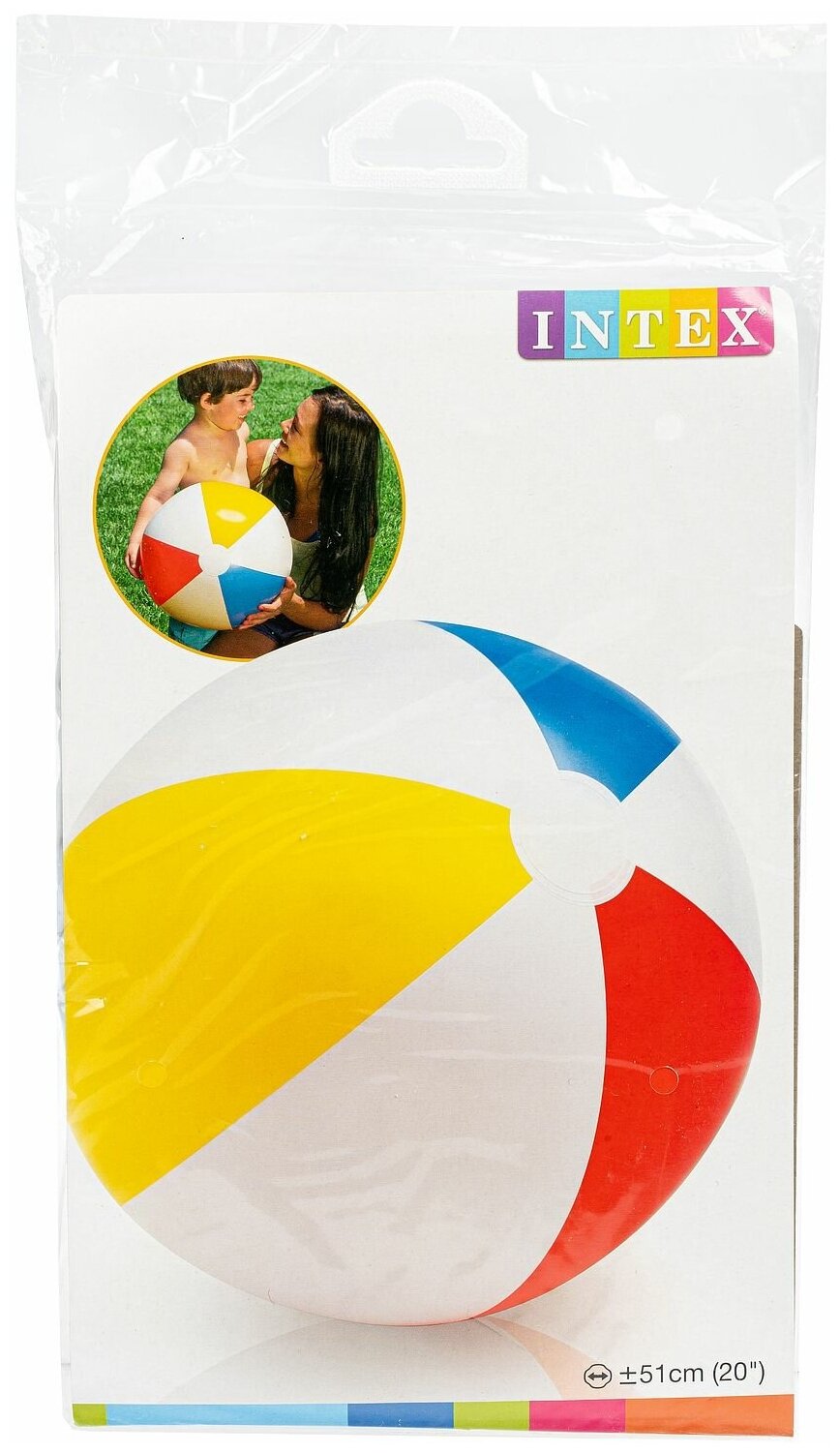 Мяч Intex Glossy Panel Ball с цветными сегментами 51 см - фото №3