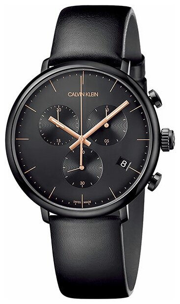 Наручные часы CALVIN KLEIN Швейцарские наручные часы Calvin Klein K8M274CB с хронографом, черный
