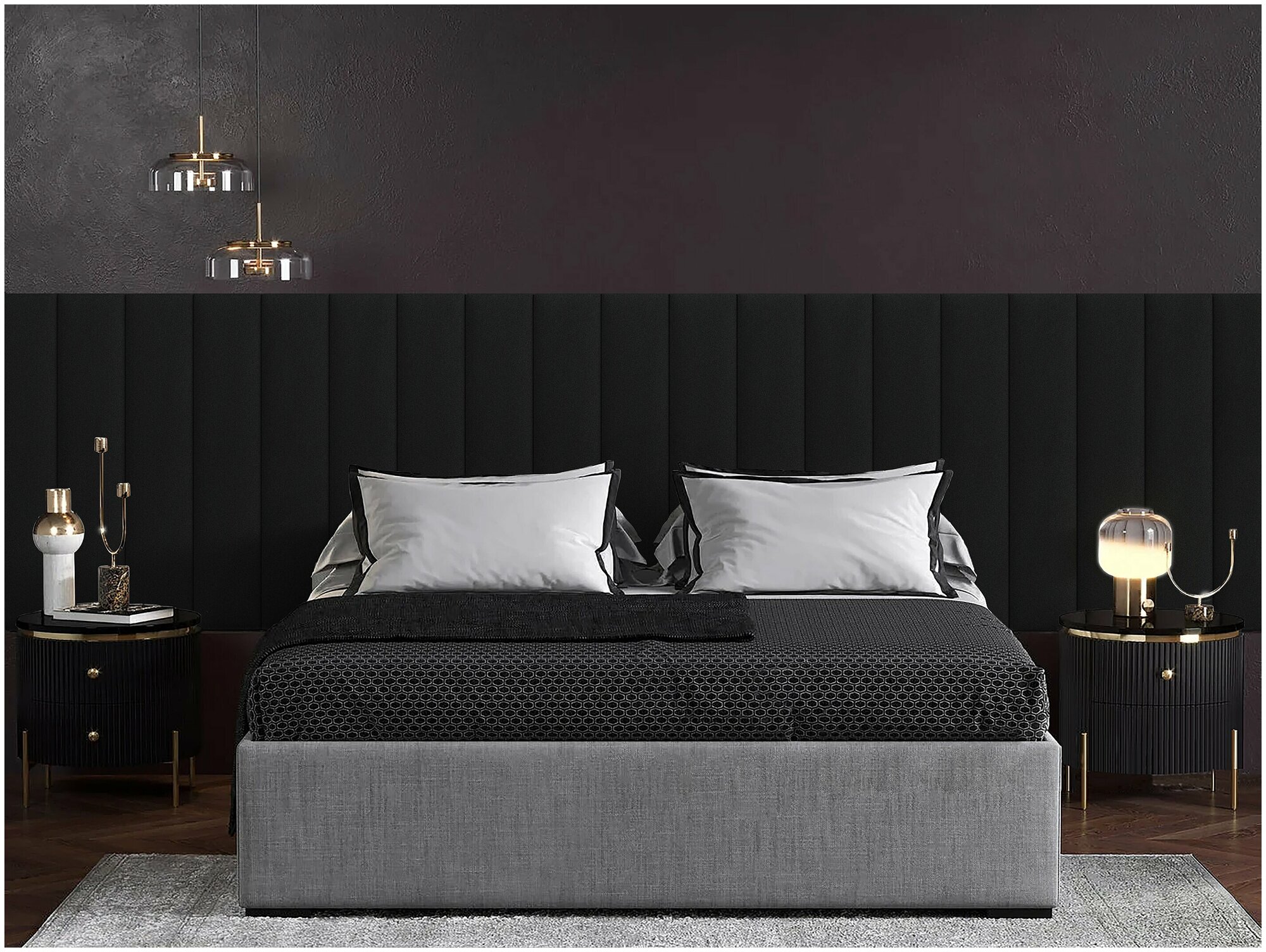 Панель кровати Velour Black 20х100 см 1 шт.